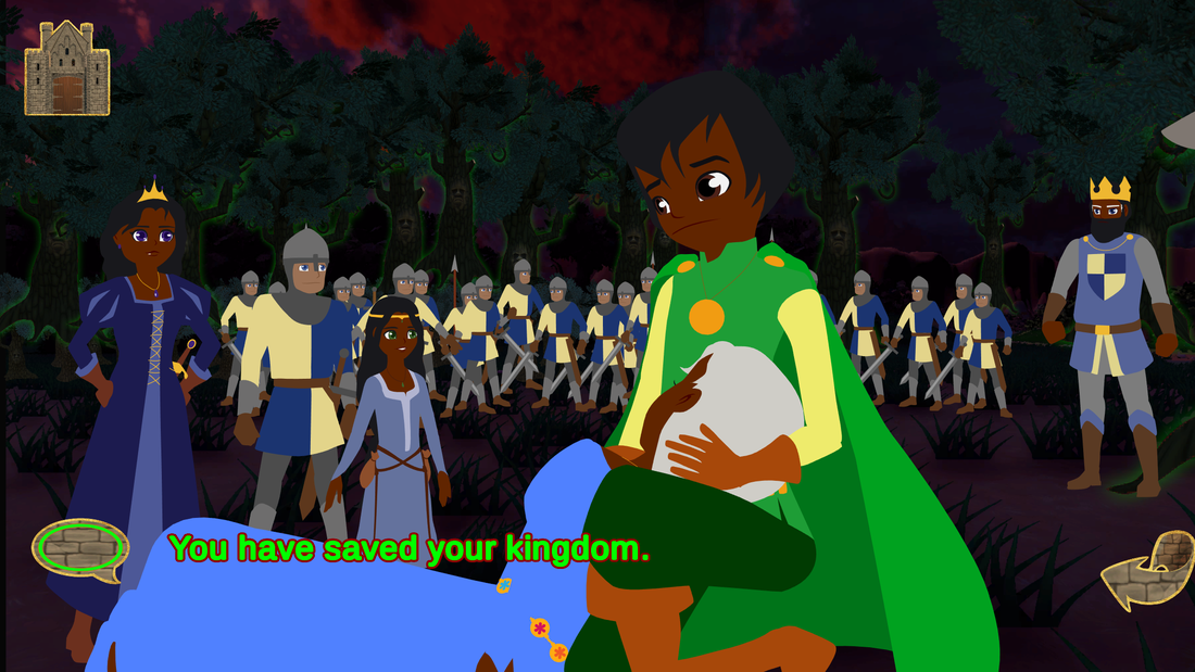 Chapter 10 Scene 1 Page 2.  Francis kneels, cradling an unconscious Emma.  He says, 