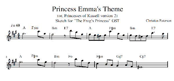 Sheet music of Princess Emma's Theme