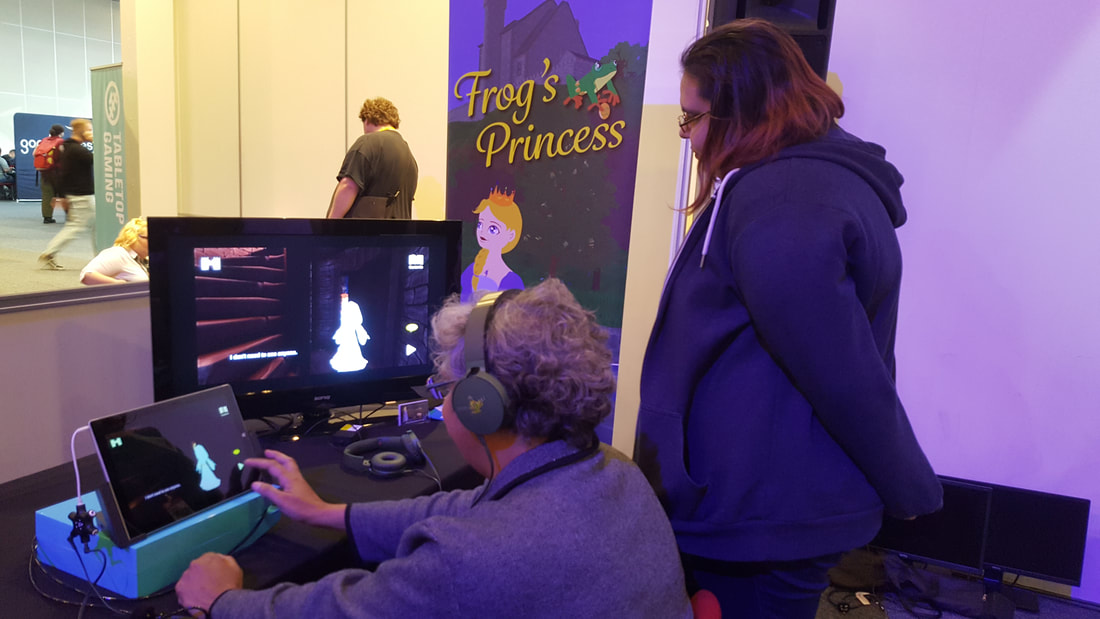 Rhubee Neale and Priscilla Ah Chee at the Obscure Games Room at AVCon 2019