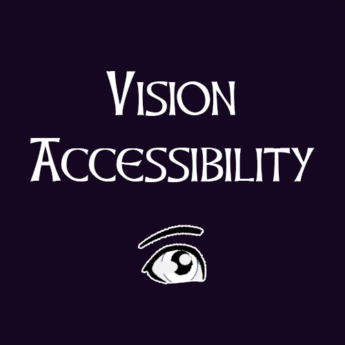 The outline of an eye sits under the title Vision Accessibility.