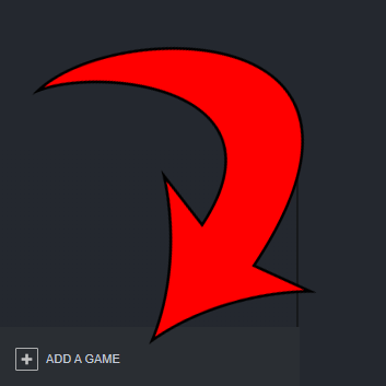Arrow pointing to Add A Game box