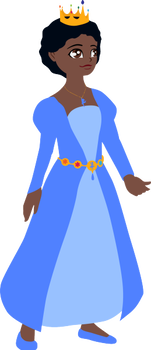 Princess Emma stands looking worried.