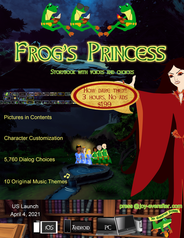 Poster advertising Frog's Princess with witch speech balloon saying 