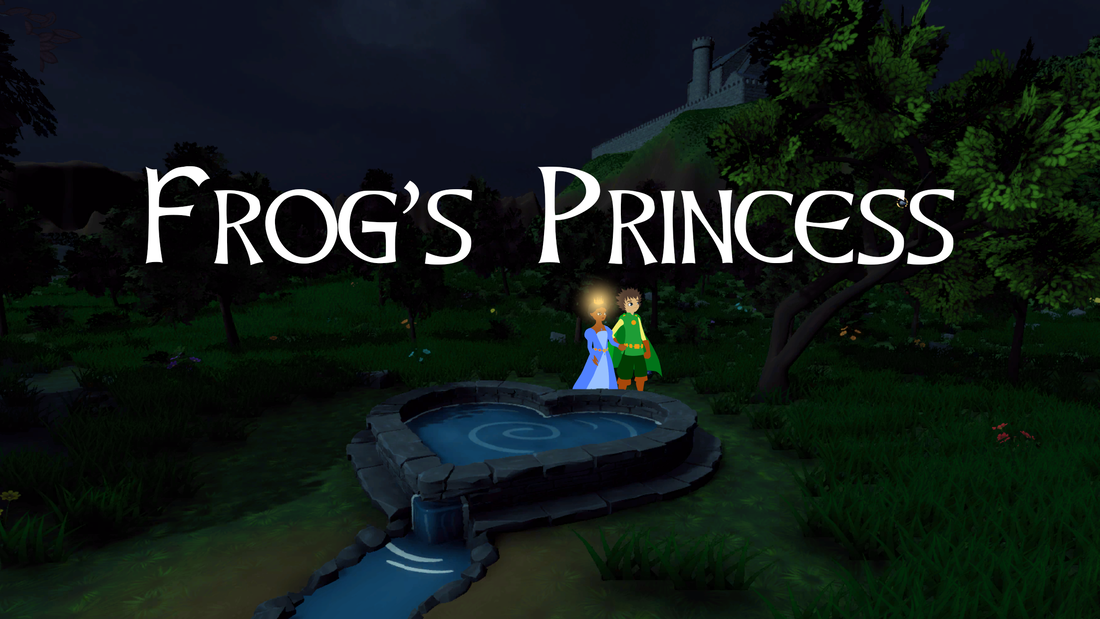 Title page showing well at night with castle in the background.  Emma and Francis stand together looking at a light shining in the lemon tree.