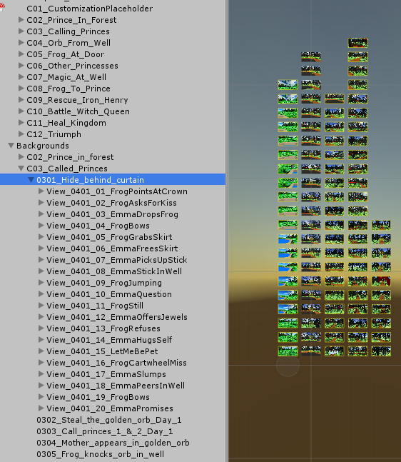 Screen shot showing how organised John was, and how the backgrounds are put into the game and organised.