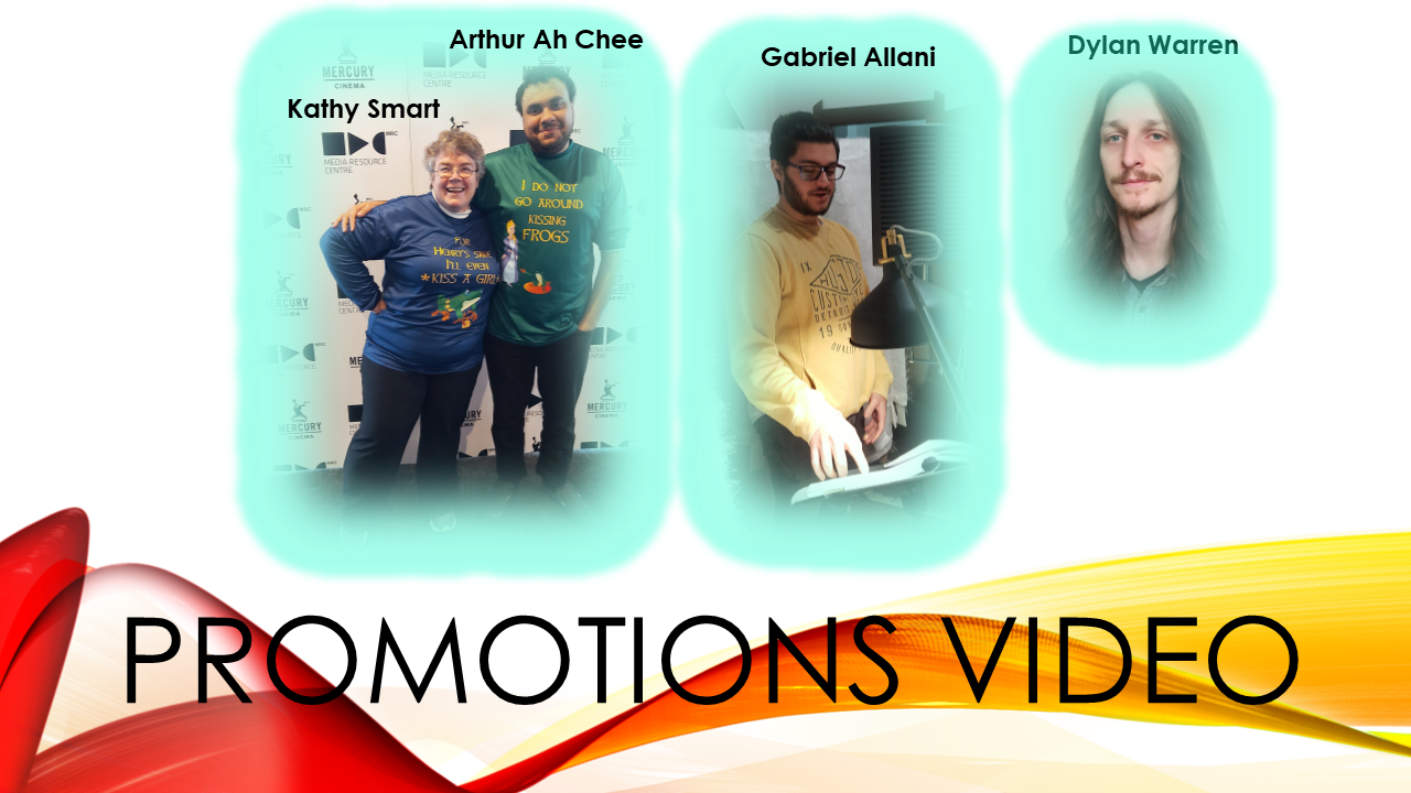 Promotions Video poster featuring Kathy Smart, Arthur Ah Chee, Gabriel Allani and Dylan Warren