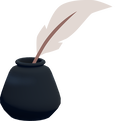 Picture of quill pen resting in ink pot