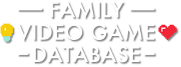 Family Video Game Database with pixel globe on the left and pixel heart on the right.