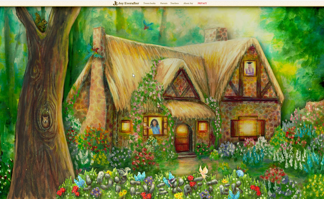 Screen shot of welcome page - Joy Everafter website